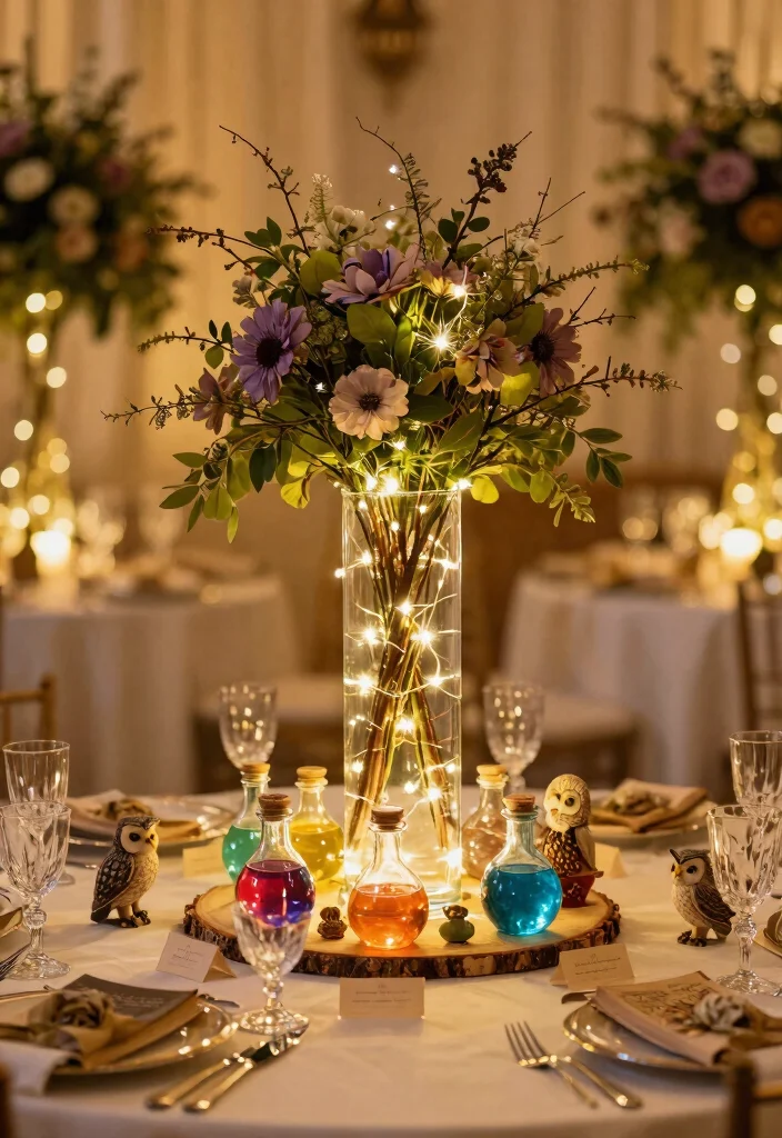 12 Harry Potter Theme Decoration Ideas for Magical Celebrations 1 12 Harry Potter Theme Decoration Ideas for Magical Celebrations - 1. Enchanted Centerpieces 1