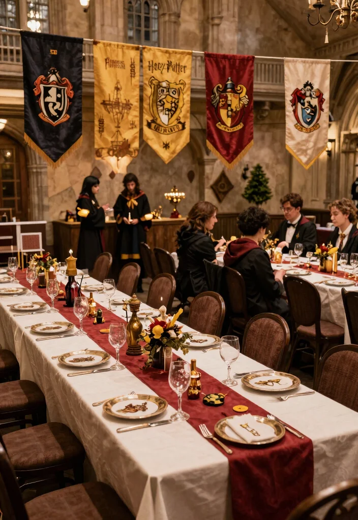 12 Harry Potter Theme Decoration Ideas for Magical Celebrations 100 12 Harry Potter Theme Decoration Ideas for Magical Celebrations - 10. House-Inspired Elements 1