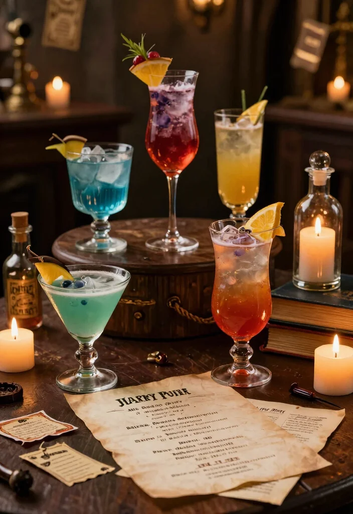 12 Harry Potter Theme Decoration Ideas for Magical Celebrations 67 12 Harry Potter Theme Decoration Ideas for Magical Celebrations - 7. Potion-Inspired Cocktails 1