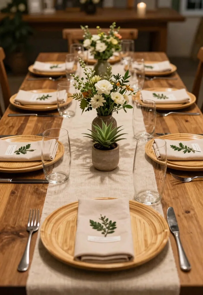 12 Indian Engagement Decoration Ideas with Modern Cultural Style - 4. Eco-Conscious Table Settings 1