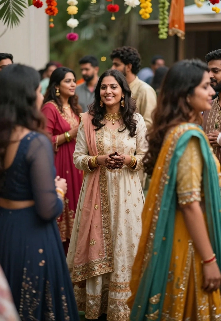 12 Mehendi Party Ideas with Colorful Decor and Fun Details - 12. Sustainable Party Attire 1