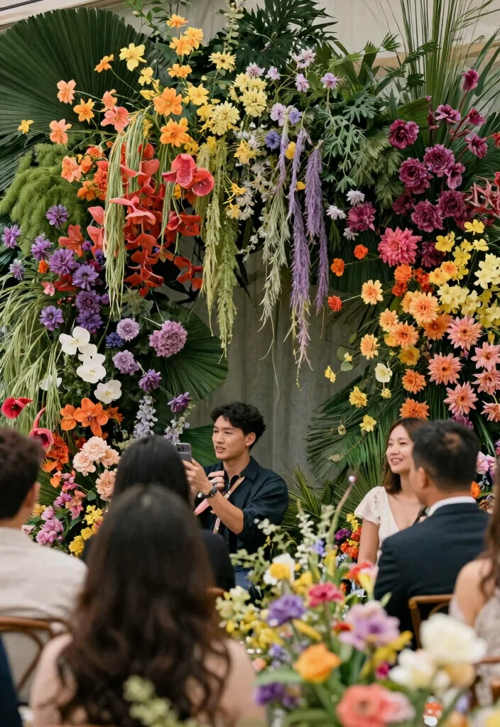 12 Mehendi Party Ideas with Colorful Decor and Fun Details - 2. Vibrant Floral Backdrops 1