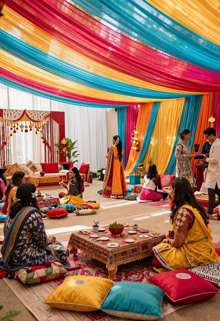 12 Mehendi Party Ideas with Colorful Decor and Fun Details - 4. Creative Mehendi Party Themes 1