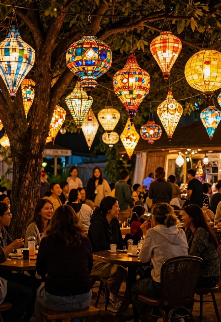 12 Mehendi Party Ideas with Colorful Decor and Fun Details - 7. Colorful Lantern Lighting 1