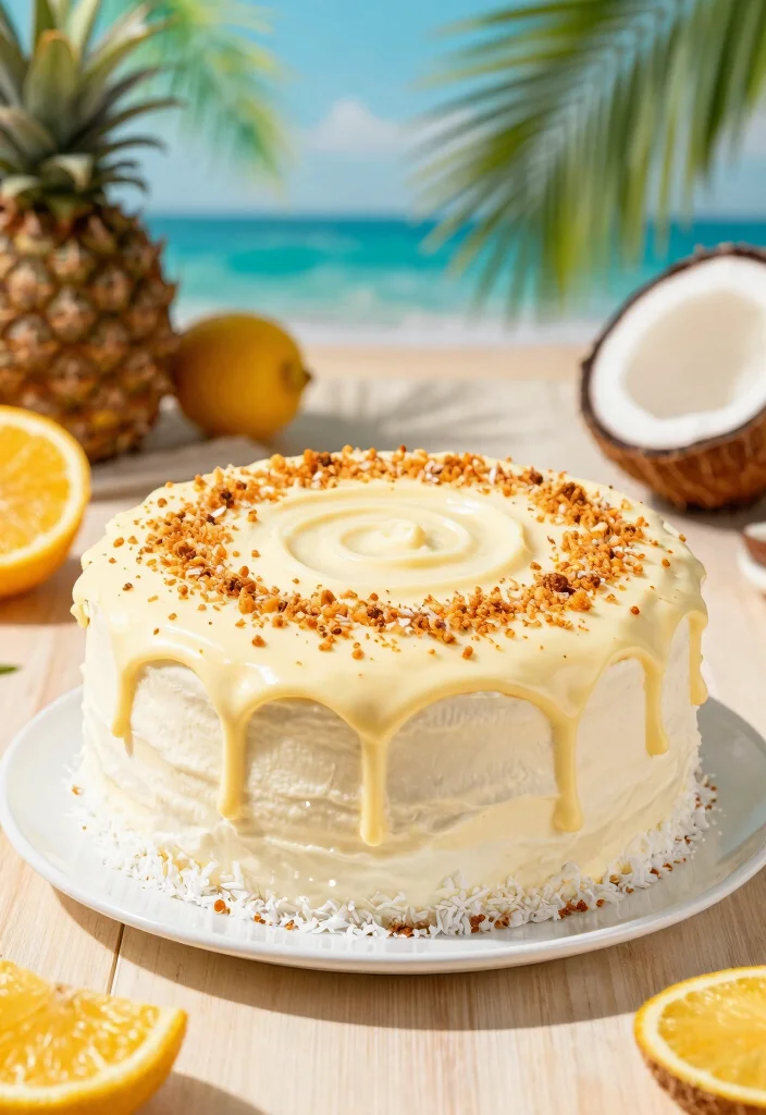 12 Moana Cake Ideas That Are Colorful Fun and Party Ready - 9. Coconut Flavored Cake with Rum Frosting 1