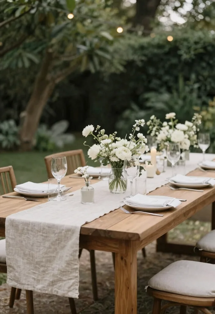 12 Outdoor Bridal Shower Ideas Perfect for Garden or Backyard Parties - 11. Minimalist Styling 1