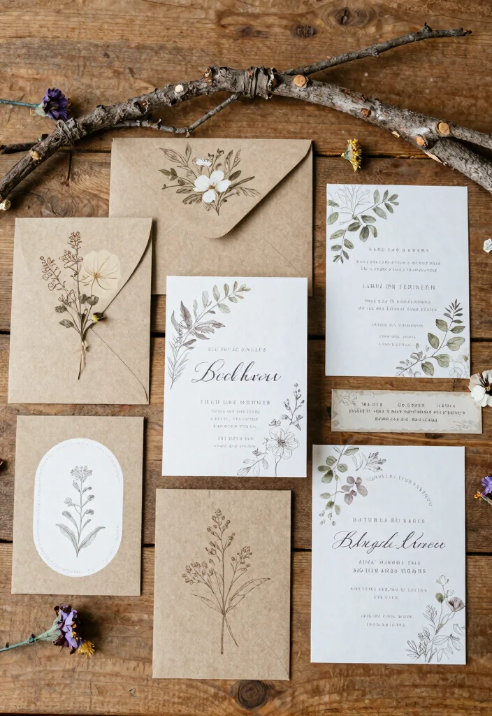 12 Outdoor Bridal Shower Ideas Perfect for Garden or Backyard Parties - 3. Nature-Inspired Invitations 1