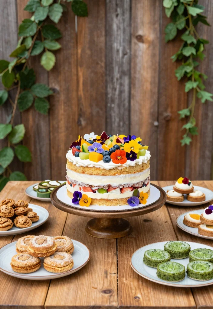 12 Outdoor Bridal Shower Ideas Perfect for Garden or Backyard Parties - 8. Nature-Inspired Cake 1