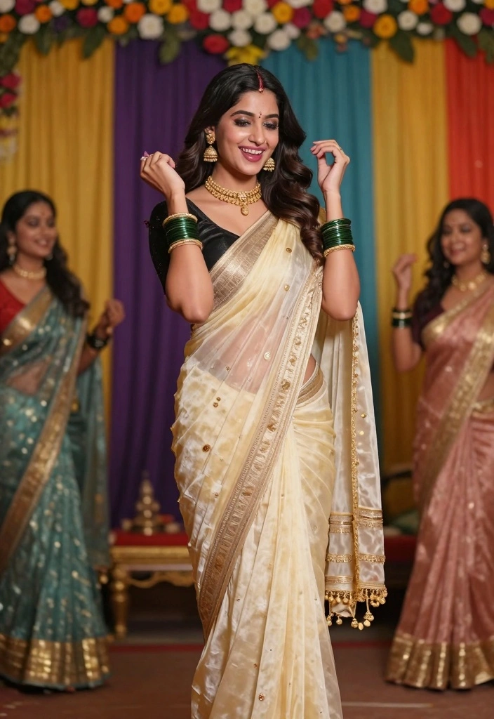 12 Saree Function Decoration Ideas with Traditional Elegant Details - 11. Themed Photo Booth 1