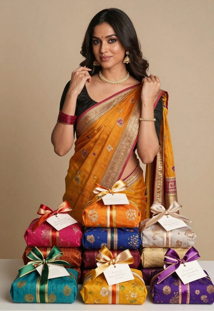 12 Saree Function Decoration Ideas with Traditional Elegant Details - 9. Saree-Themed Guest Favors 1