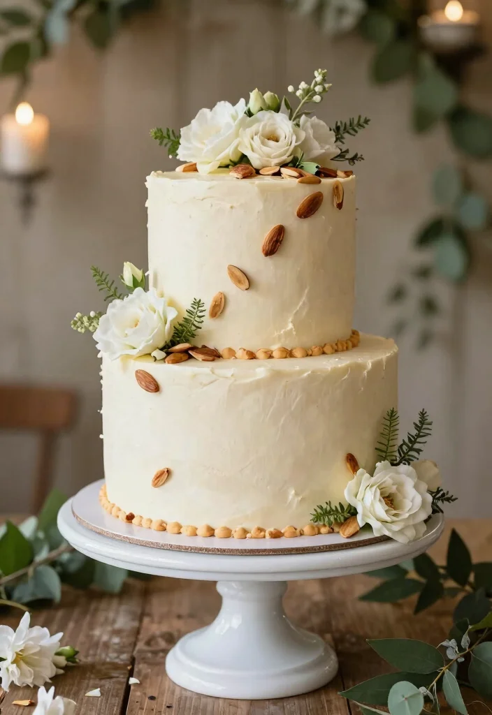 12 Simple Wedding Cake Ideas That Look Elegant Without Extra Fuss - 11. Elegant Almond Cake 1