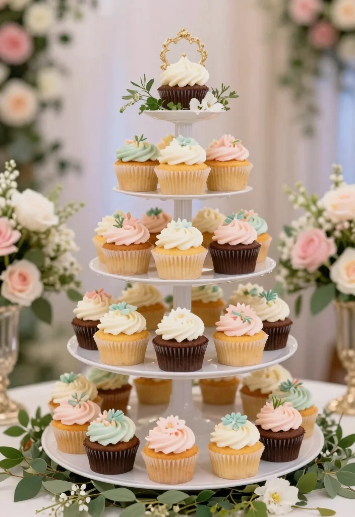 12 Simple Wedding Cake Ideas That Look Elegant Without Extra Fuss - 5. Cupcake Tower 1