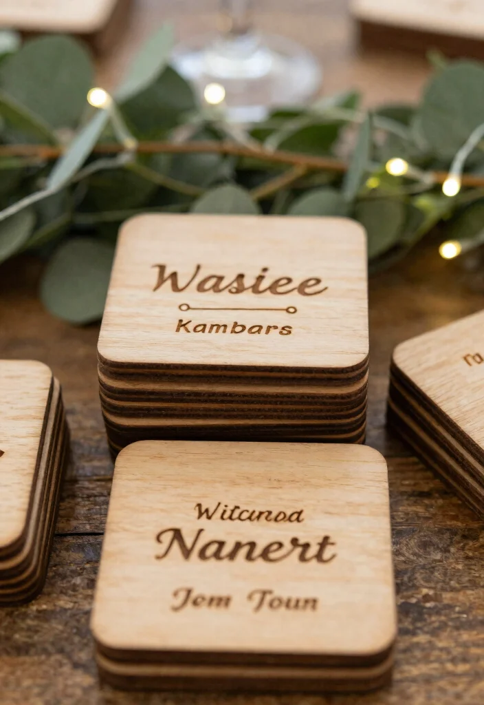 12 Wedding Return Gift Ideas That Feel Thoughtful Not Generic - 5. Customized Wooden Coasters 1