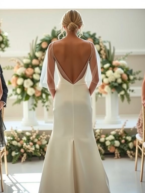 backless a line gown details