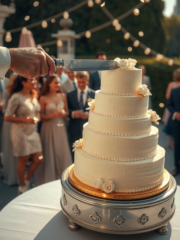 cocktail hour cake cutting