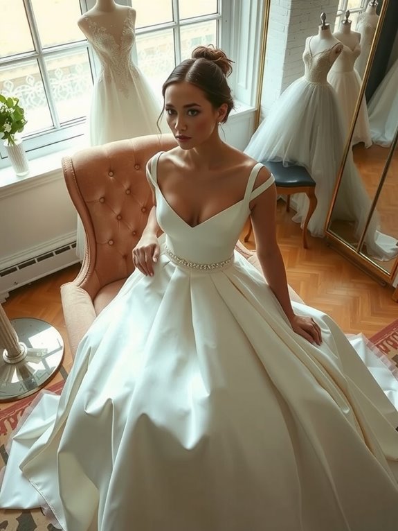 convertible wedding dress offers two looks with detachable sleeves
