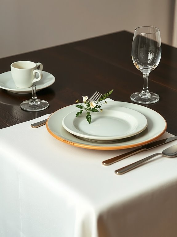 coordinated dinnerware and linens