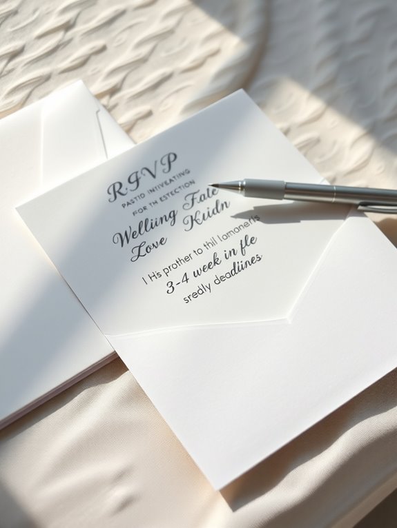 rsvp deadlines three to four weeks include
