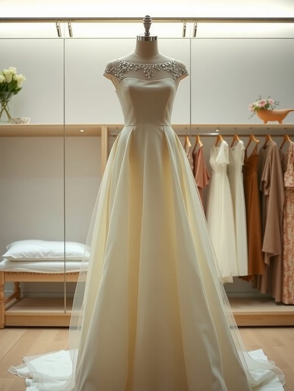 structured organza creates defined a line silhouette