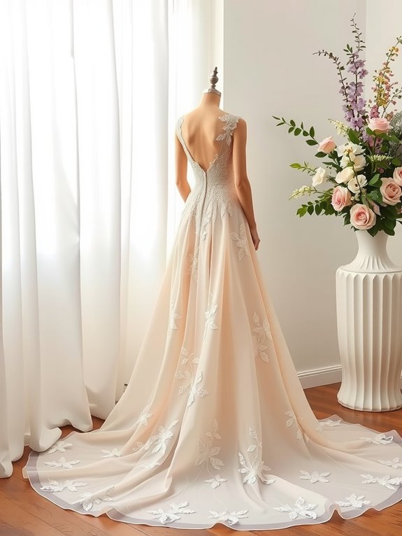 three dimensional tulle floral dress