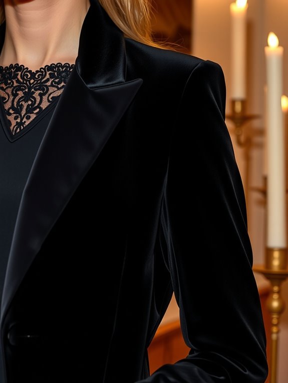 velvet satin lace elevate black