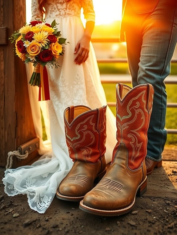 western boots for comfortable country weddings